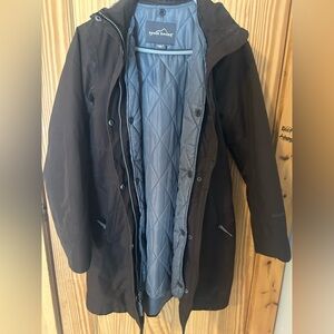 Eddie Bauer Insulated Brown Trench Coat/Jacket; Sz: PetiteXS